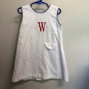 Dondolo Girls White with Red and Blue Trim Sleeveless Shift Dress 5